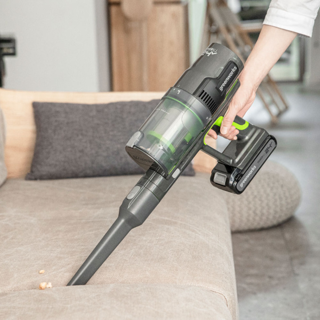 Пылесос вертикальный Greenworks GD24SV 24V аккумуляторный, АКБ 4 Ач + ЗУ 8А