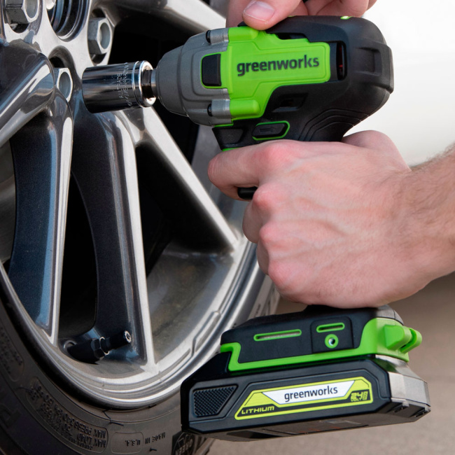 Гайковерт ударный Greenworks GD24IW400 24V аккумуляторный 
