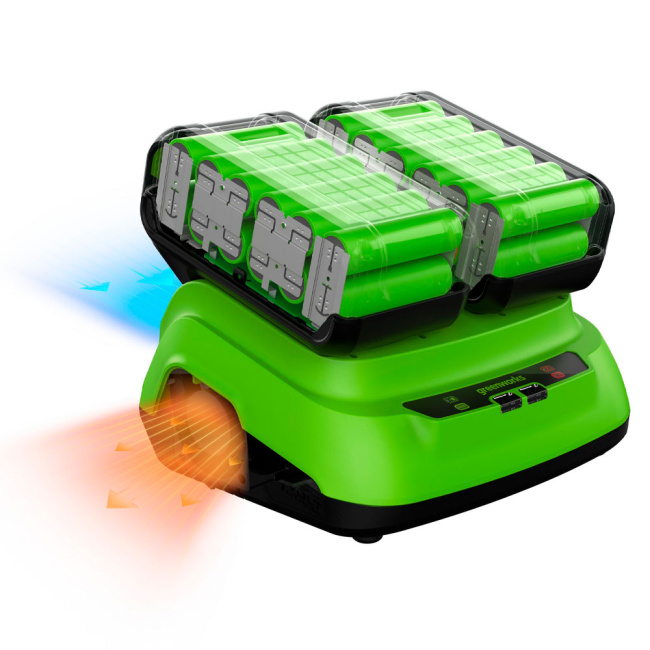 Ультрабыстрое двойное зарядное устройство Greenworks G24X2C8 24V