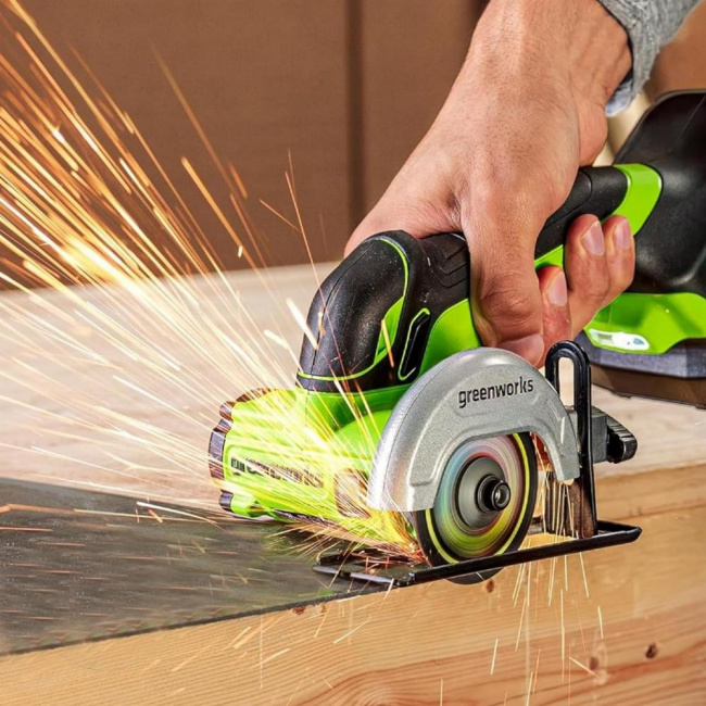 Мини-шлифовальная машина угловая Greenworks AGM530 (GD24UCS) 24V аккумуляторная