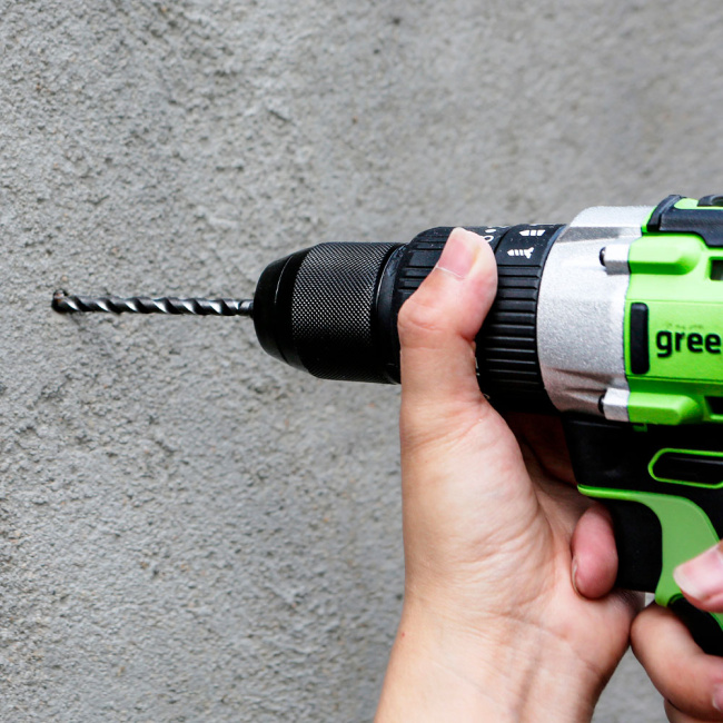 Дрель-шуруповерт ударная Greenworks GD24DD60K2 24V аккумуляторная, АКБ 2Ач и ЗУ, кейс