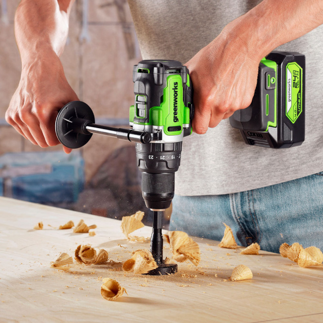 Дрель-шуруповерт ударная Greenworks GD24DD140 24V аккумуляторная