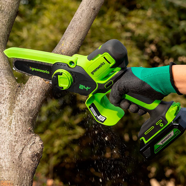 Мини-пила цепная Greenworks G24MCS10 24V аккумуляторная