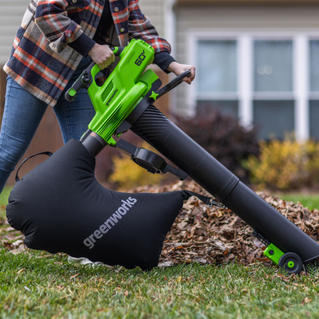 Воздуходувка-пылесос Greenworks GD60BVII 60V аккумуляторная