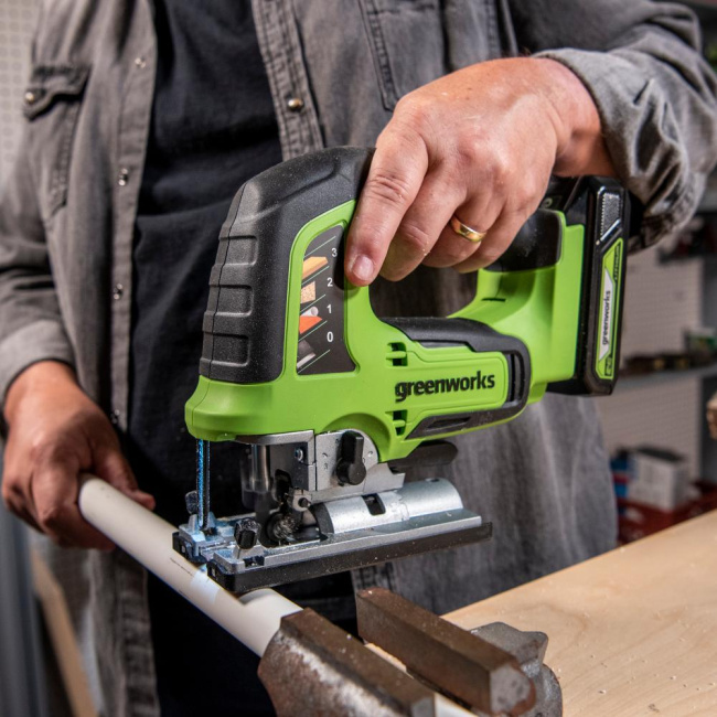 Лобзик Greenworks GD24JS120, 24V аккумуляторный