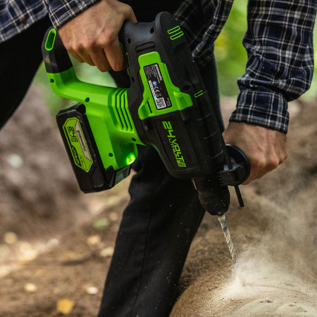 Перфоратор Greenworks GD24SDS2 24V аккумуляторный
