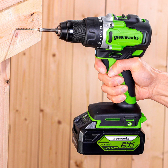 Дрель-шуруповерт Greenworks GD24DD90 24V аккумуляторная