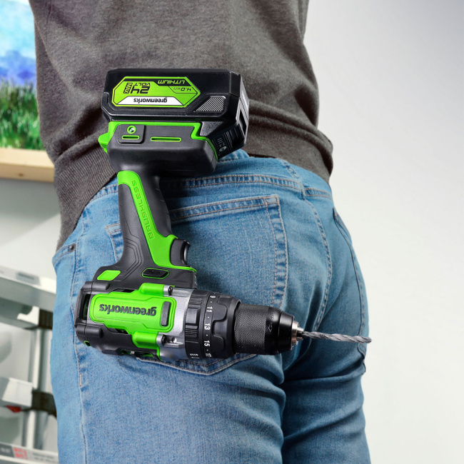 Дрель-шуруповерт ударная Greenworks GD24DD140 24V аккумуляторная
