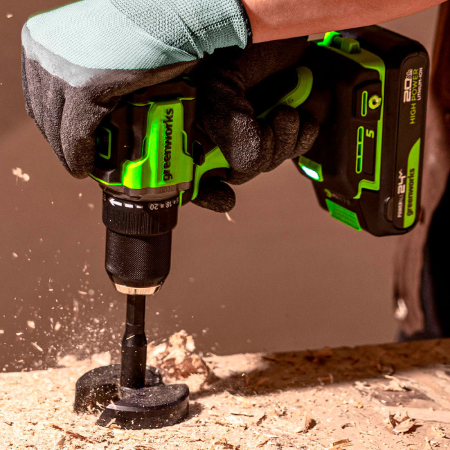 Дрель-шуруповерт Greenworks DD560, 24V аккумуляторная