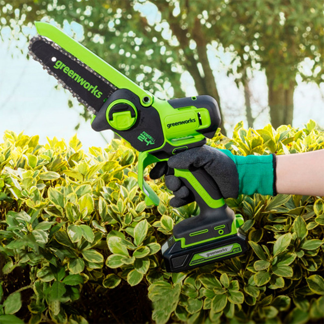 Мини-пила цепная Greenworks GD24CSMNX 24V аккумуляторная