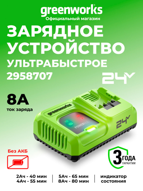 Зарядное устройство Greenworks G24C8 24V