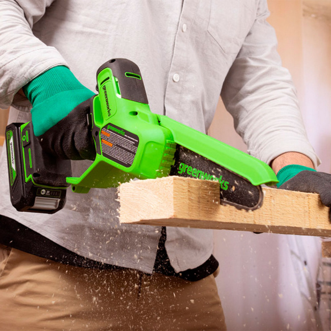 Мини-пила цепная Greenworks GD24CSMNX 24V аккумуляторная